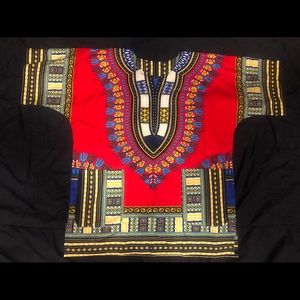 Mens African Print Dashiki T-Shirt sz. Medium